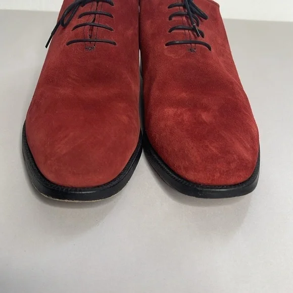 Bowen Of England Red Suede Lace Up Men's Shoes Size UK 9 US 10